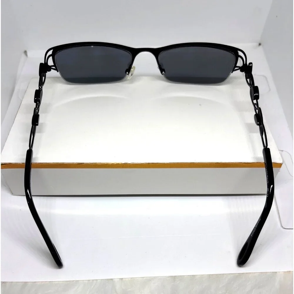 Black Metal Fashion glasses Decorative Temple Design Jessica Mack Frames Only!